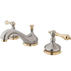 Kingston Brass KS1169AL 8-Inch Widespread Bathroom Faucet in Brushed Nickel and Polished Brass