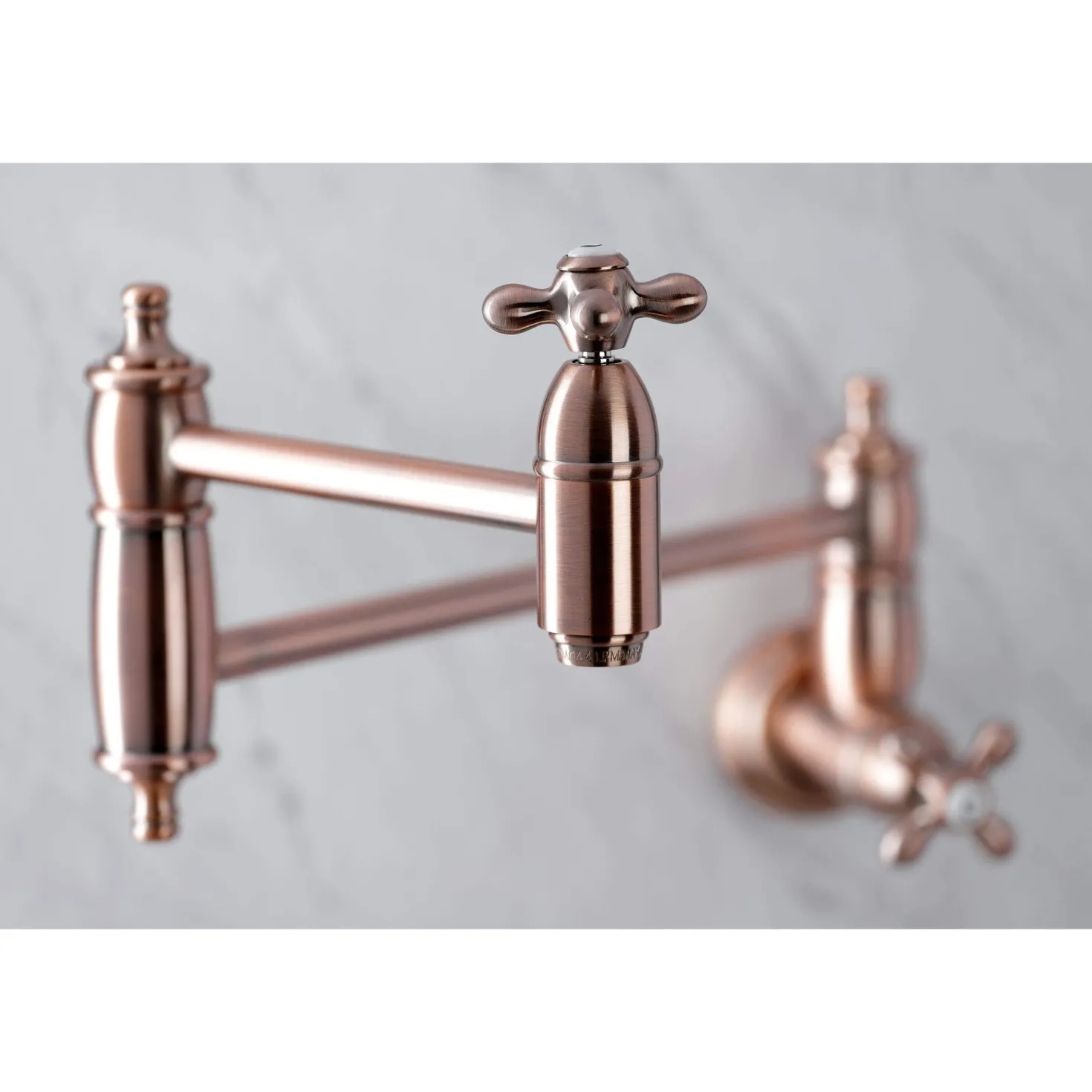 Kingston Brass KS310AXAC Restoration Wall Mount Pot Filler Kitchen Faucet, Antique Copper