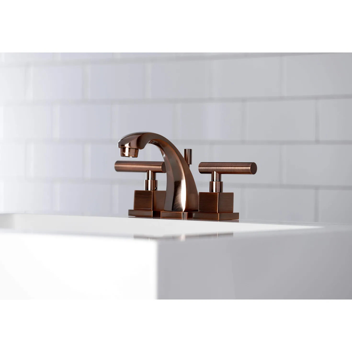 Kingston Brass KS494CQLAC Claremont 8 in. Widespread Bathroom Faucet, Antique Copper