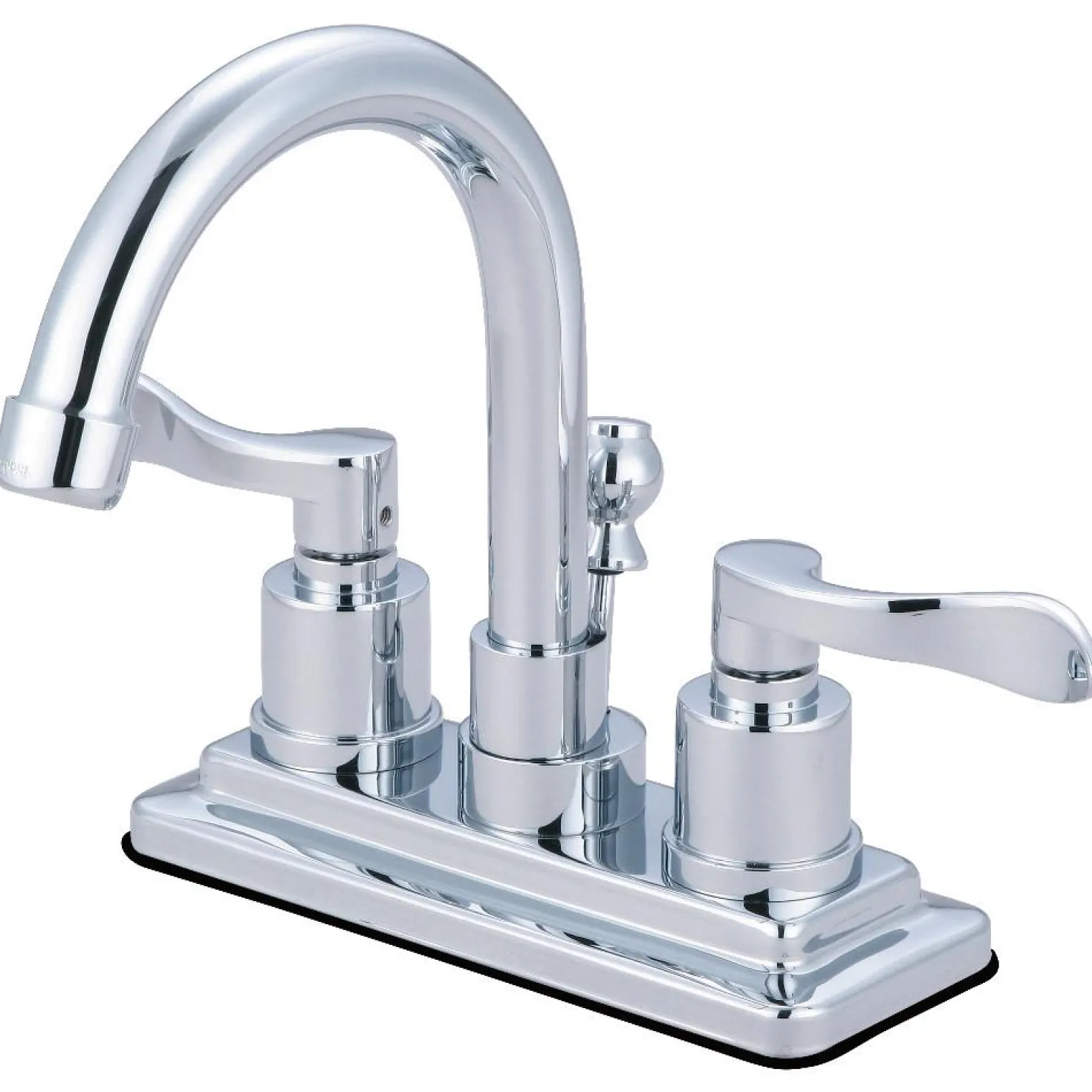 Kingston Brass KS8661DFL NuWave 4 in. Centerset Bathroom Faucet with Brass Pop-Up, Polished Chrome