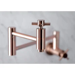 Kingston Brass KS810DXAC Concord Wall Mount Pot Filler Kitchen Faucet, Antique Copper