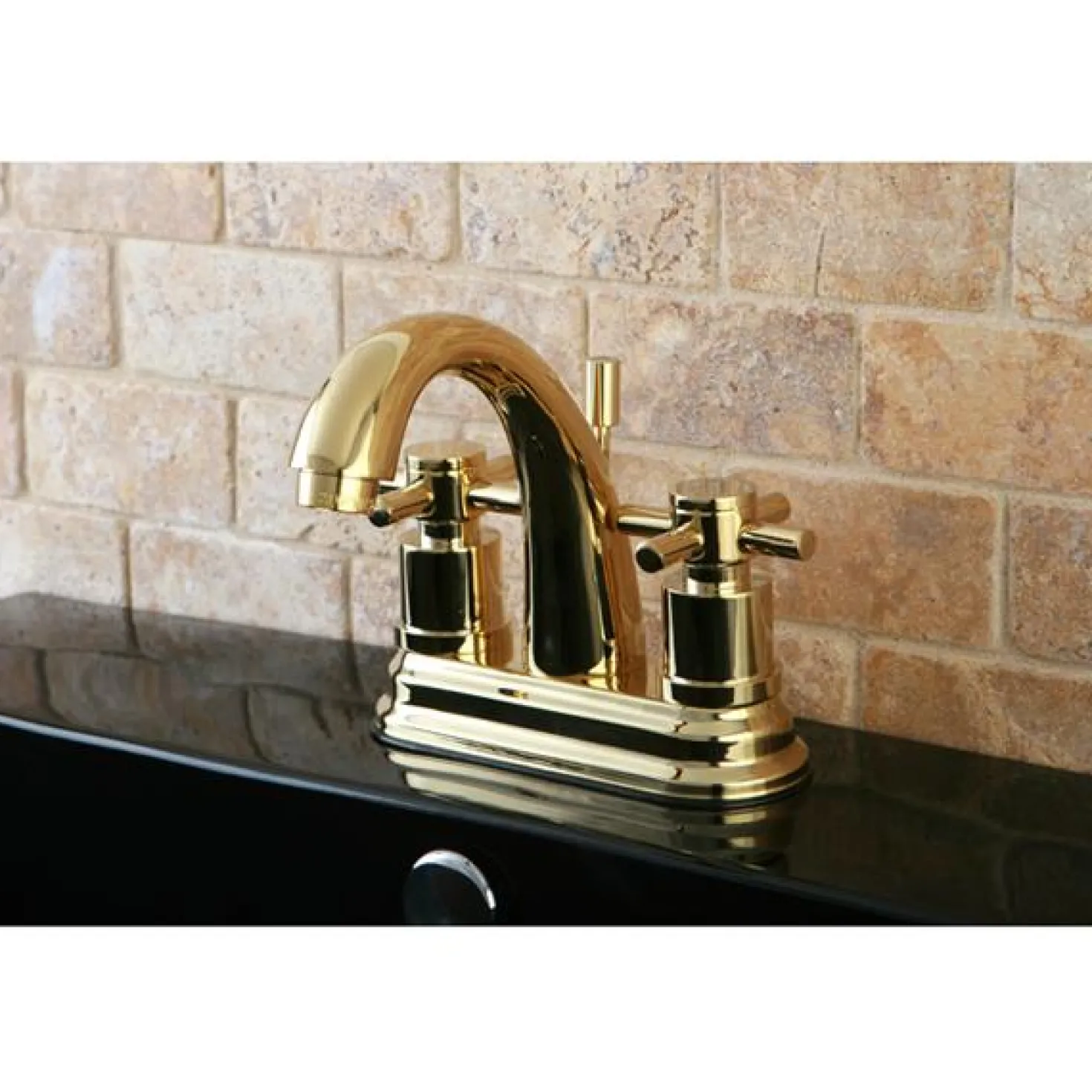 Kingston Brass KS8612DX Concord Two Handle Centerset Lavatory Faucet with Brass Pop-up