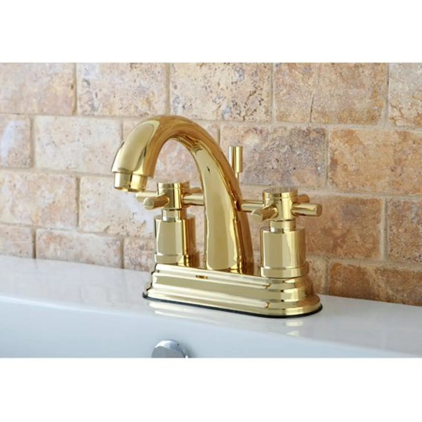 Kingston Brass KS8612DX Concord Two Handle Centerset Lavatory Faucet with Brass Pop-up