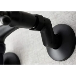 Kingston Brass KS216MB Kingston Two Handle Wall Mount Bathroom Faucet, Matte Black