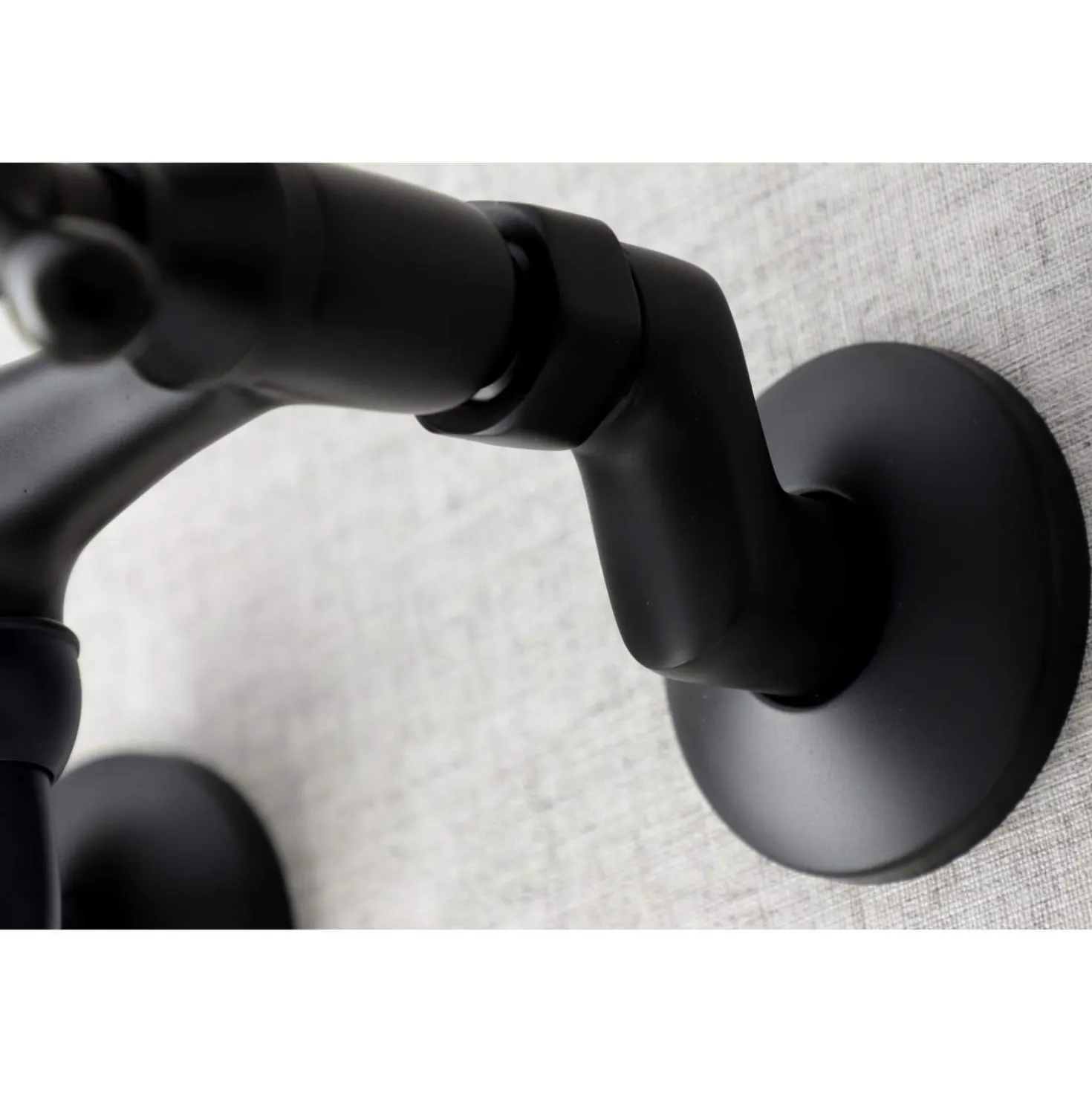 Kingston Brass KS216MB Kingston Two Handle Wall Mount Bathroom Faucet, Matte Black