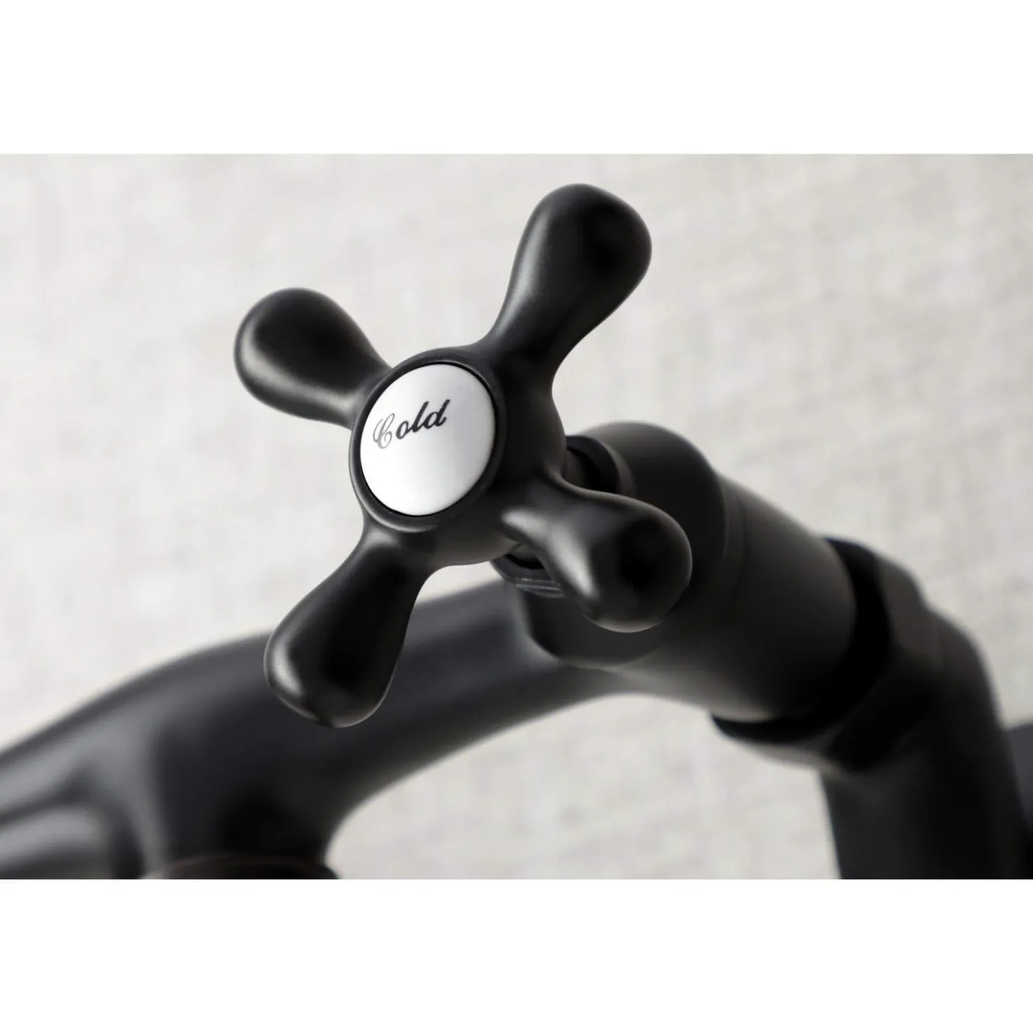 Kingston Brass KS216MB Kingston Two Handle Wall Mount Bathroom Faucet, Matte Black