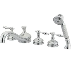 Kingston Brass KS33315NL Royale Three Handle Roman Tub Filler with Hand Shower