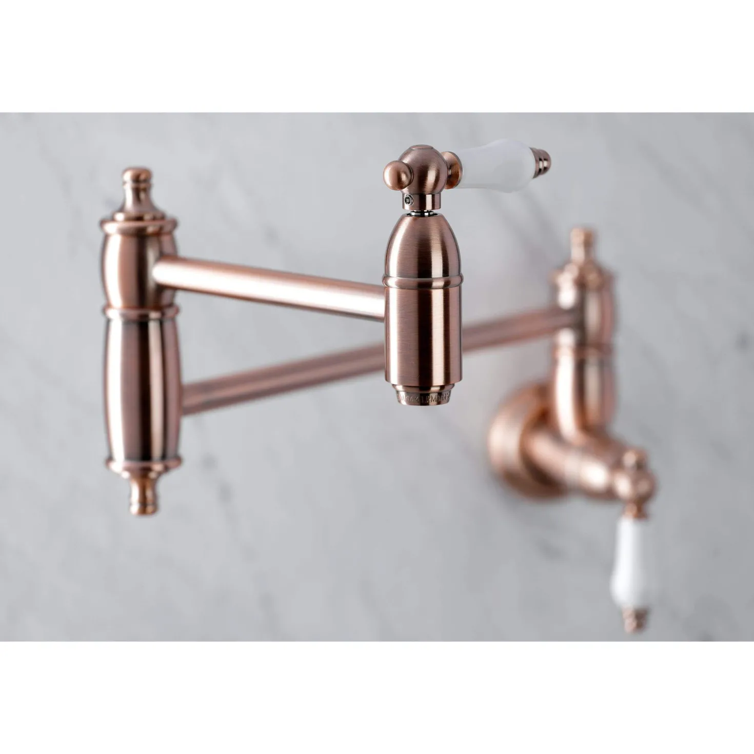 Kingston Brass KS310PLAC Restoration Wall Mount Pot Filler Kitchen Faucet, Antique Copper