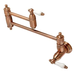 Kingston Brass KS310PLAC Restoration Wall Mount Pot Filler Kitchen Faucet, Antique Copper