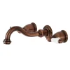 Kingston Brass KS312PLAC Vintage 2-Handle Wall Mount Bathroom Faucet, Antique Copper