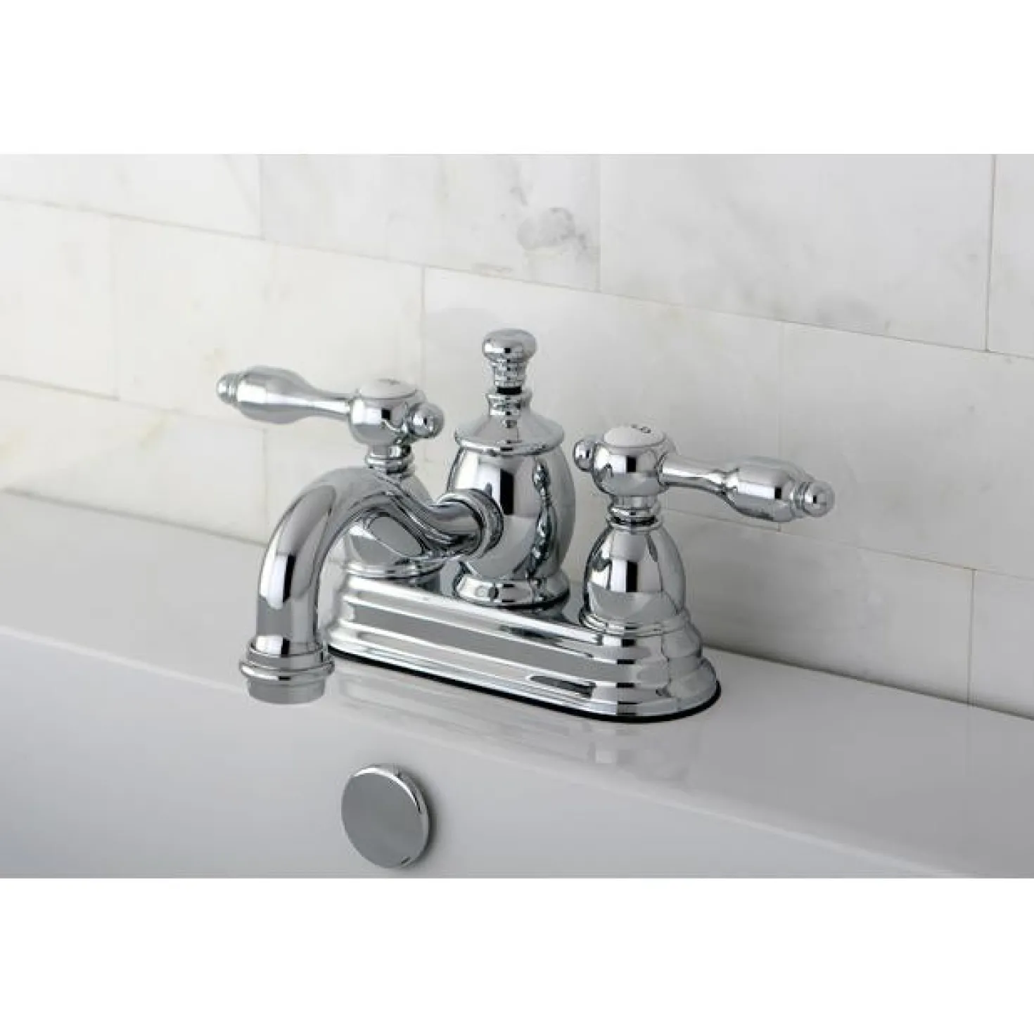 Kingston Brass KS7101TAL 4" Centerset Lavatory Faucet with Brass Pop-up in Chrome