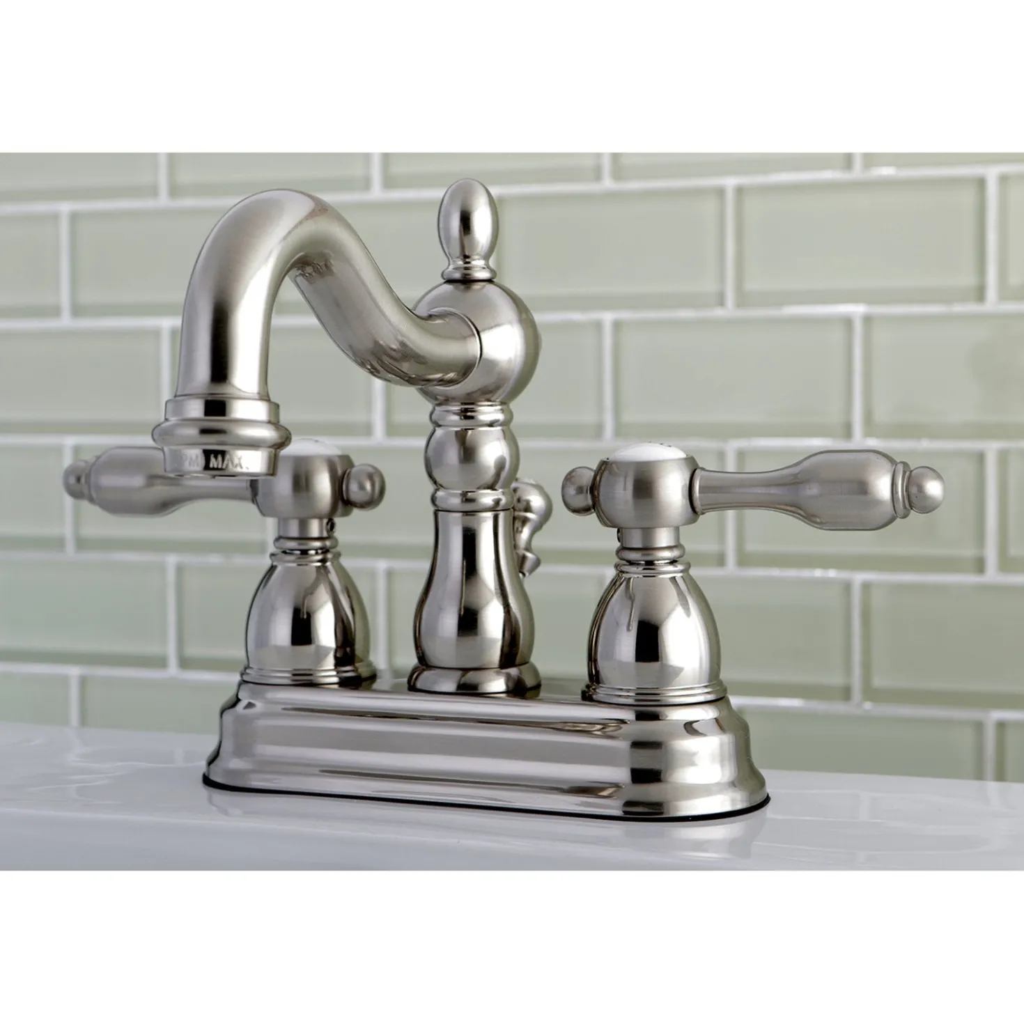 Kingston Brass KS1608TAL Tudor 4" Center Lavatory Faucet with Brass Pop-up