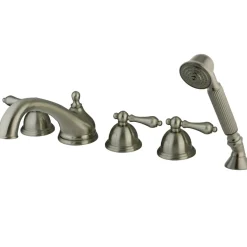 Kingston Brass KS335X5AL-P Roman Lever Handles Tub Faucet with Hand Shower