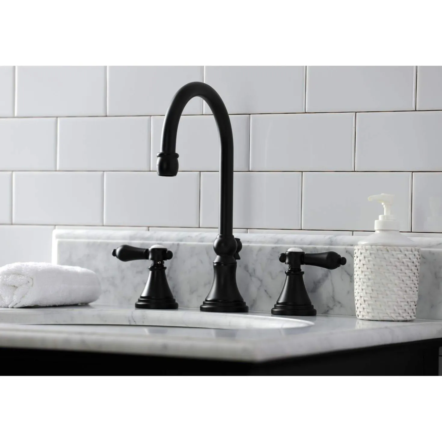 Kingston Brass KS298XBAL-P Heirloom Widespread Bathroom Faucet with Brass Pop-Up