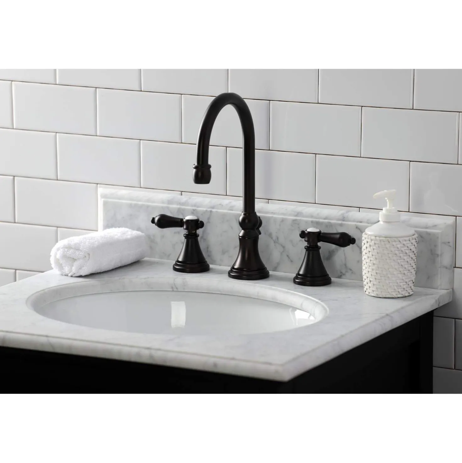 Kingston Brass KS298XBAL-P Heirloom Widespread Bathroom Faucet with Brass Pop-Up