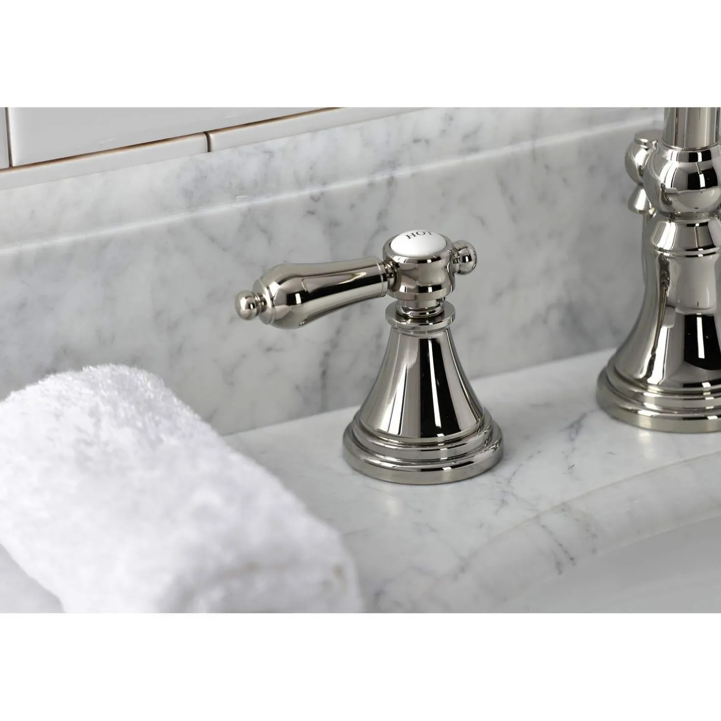 Kingston Brass KS298XBAL-P Heirloom Widespread Bathroom Faucet with Brass Pop-Up
