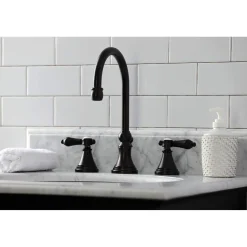 Kingston Brass KS298XBAL-P Heirloom Widespread Bathroom Faucet with Brass Pop-Up