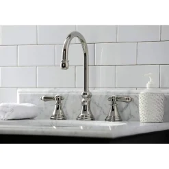 Kingston Brass KS298XBAL-P Heirloom Widespread Bathroom Faucet with Brass Pop-Up