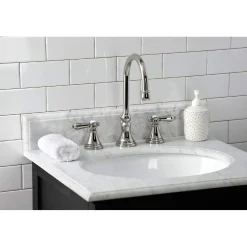 Kingston Brass KS298XBAL-P Heirloom Widespread Bathroom Faucet with Brass Pop-Up