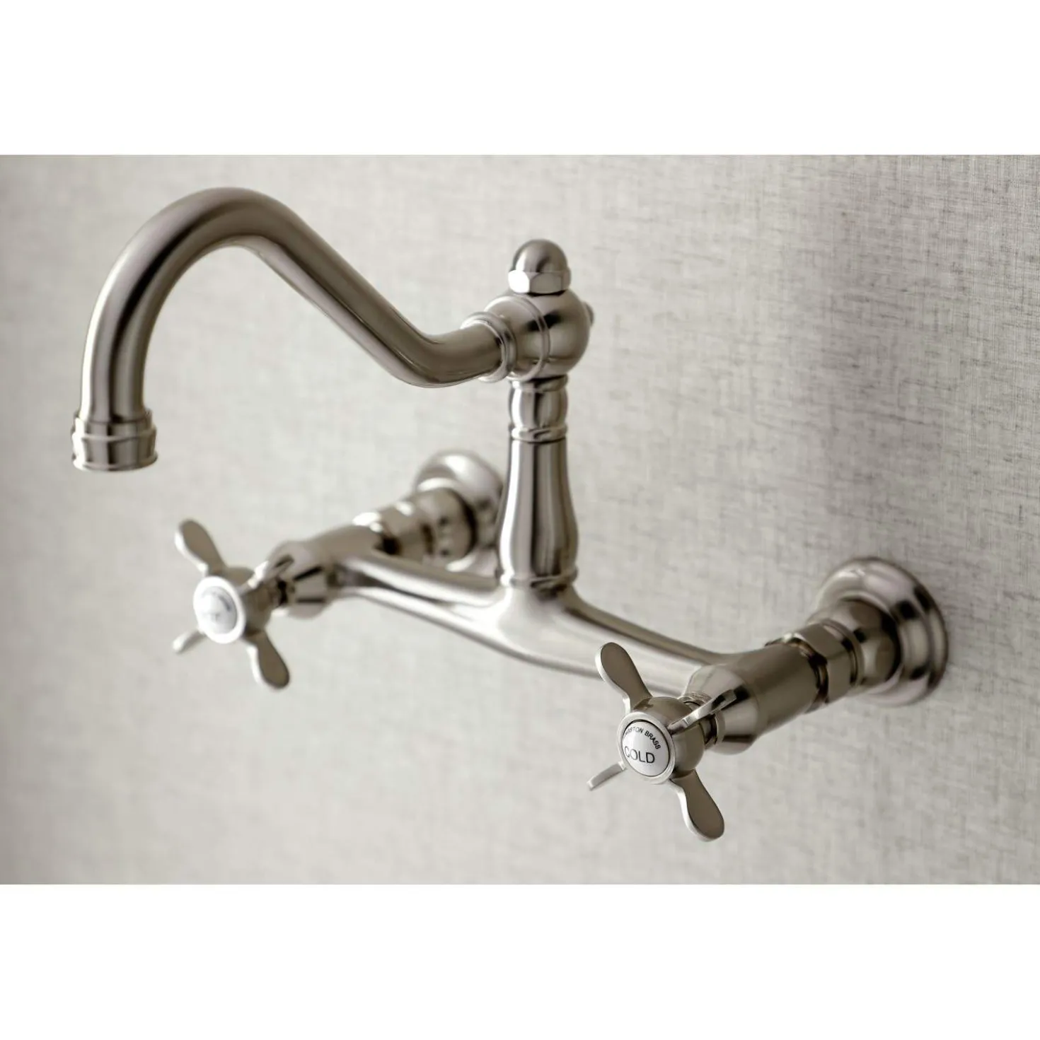 Kingston Brass KS324XBEX-P 8" Center Wall Mount Bathroom Faucet