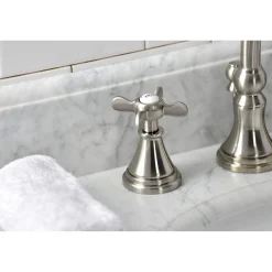 Kingston Brass KS298XBEX-P Essex Widespread Bathroom Faucet with Brass Pop-Up
