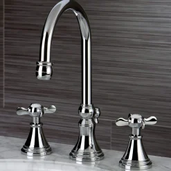 Kingston Brass KS298XBEX-P Essex Widespread Bathroom Faucet with Brass Pop-Up