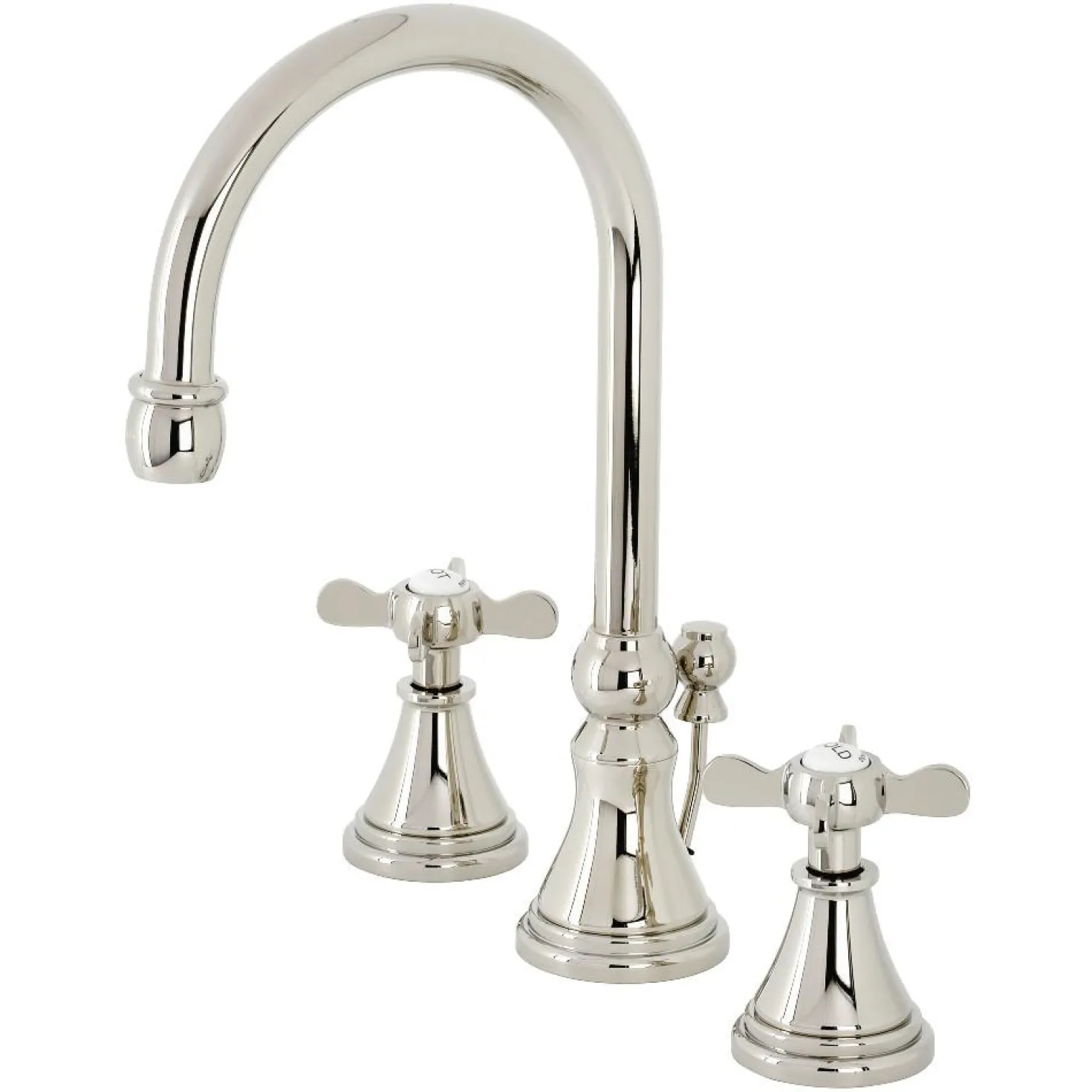 Kingston Brass KS298XBEX-P Essex Widespread Bathroom Faucet with Brass Pop-Up