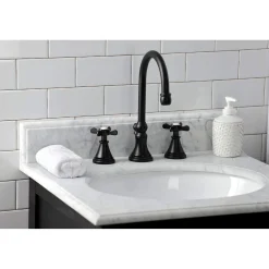 Kingston Brass KS298XBEX-P Essex Widespread Bathroom Faucet with Brass Pop-Up