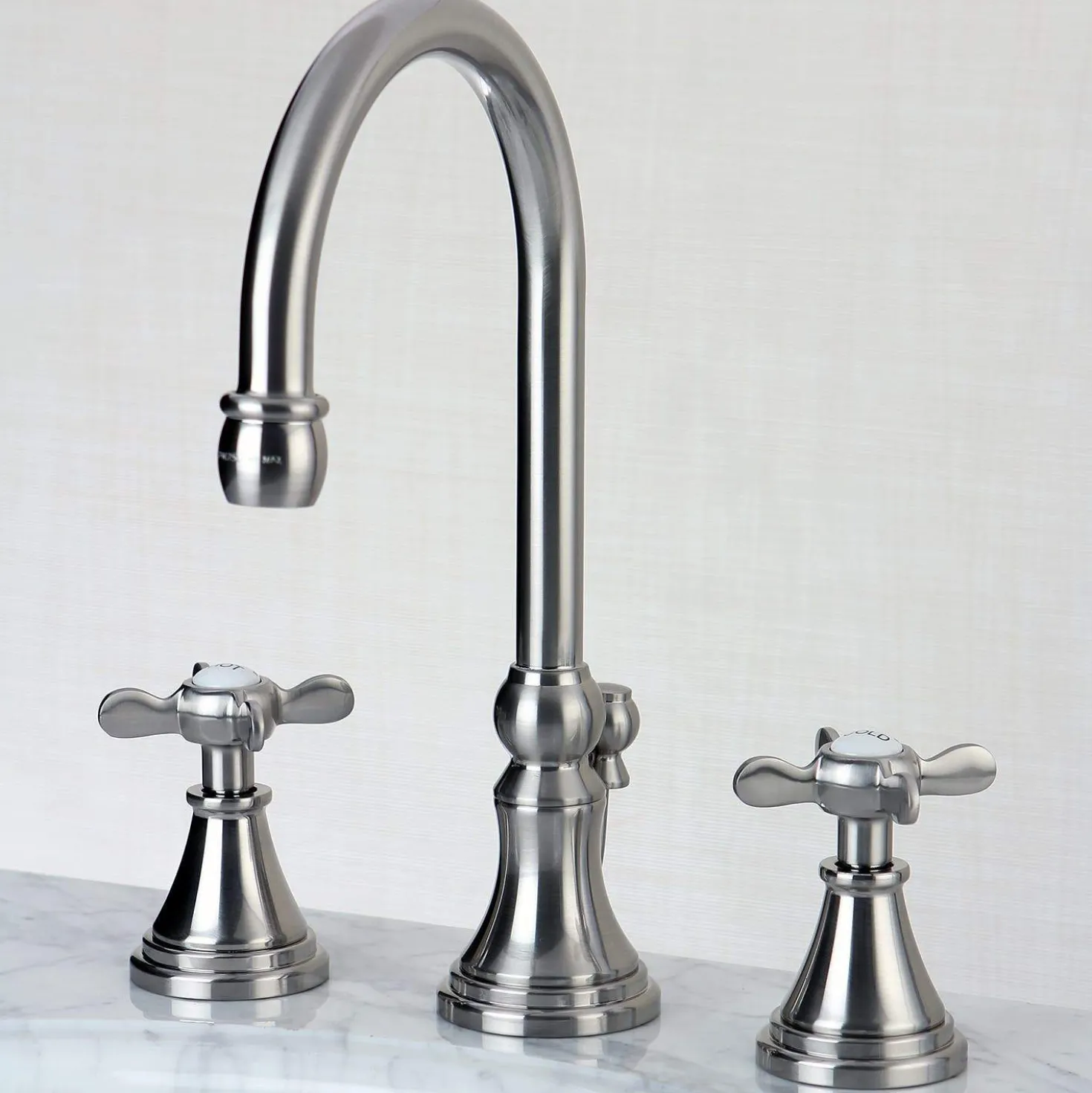 Kingston Brass KS298XBEX-P Essex Widespread Bathroom Faucet with Brass Pop-Up