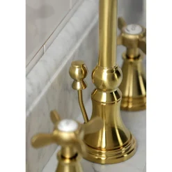 Kingston Brass KS298XBEX-P Essex Widespread Bathroom Faucet with Brass Pop-Up