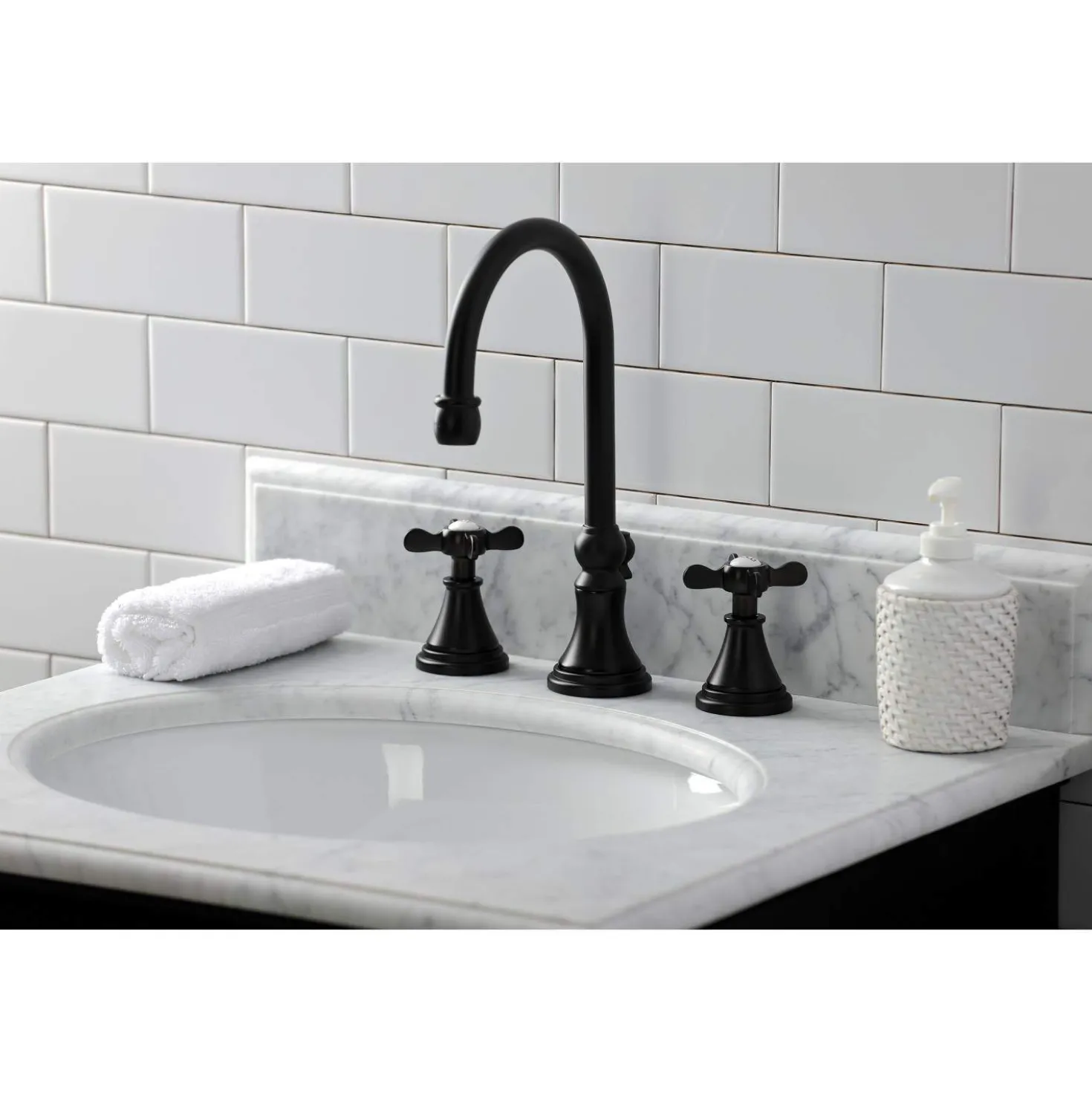 Kingston Brass KS298XBEX-P Essex Widespread Bathroom Faucet with Brass Pop-Up