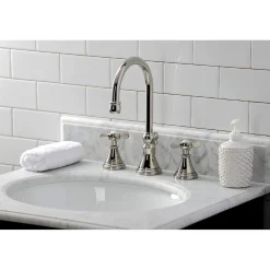 Kingston Brass KS298XBEX-P Essex Widespread Bathroom Faucet with Brass Pop-Up