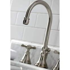 Kingston Brass KS298XBEX-P Essex Widespread Bathroom Faucet with Brass Pop-Up