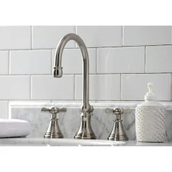 Kingston Brass KS298XBEX-P Essex Widespread Bathroom Faucet with Brass Pop-Up