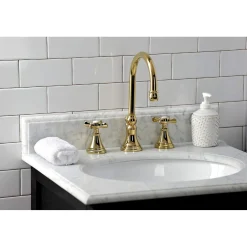 Kingston Brass KS298XBEX-P Essex Widespread Bathroom Faucet with Brass Pop-Up