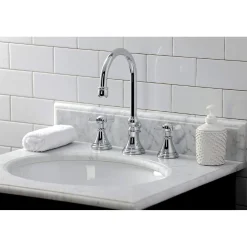 Kingston Brass KS298XBEX-P Essex Widespread Bathroom Faucet with Brass Pop-Up