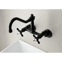 Kingston Brass KS322XBEX-P 6-Inch Adjustable Center Wall Mount Kitchen Faucet