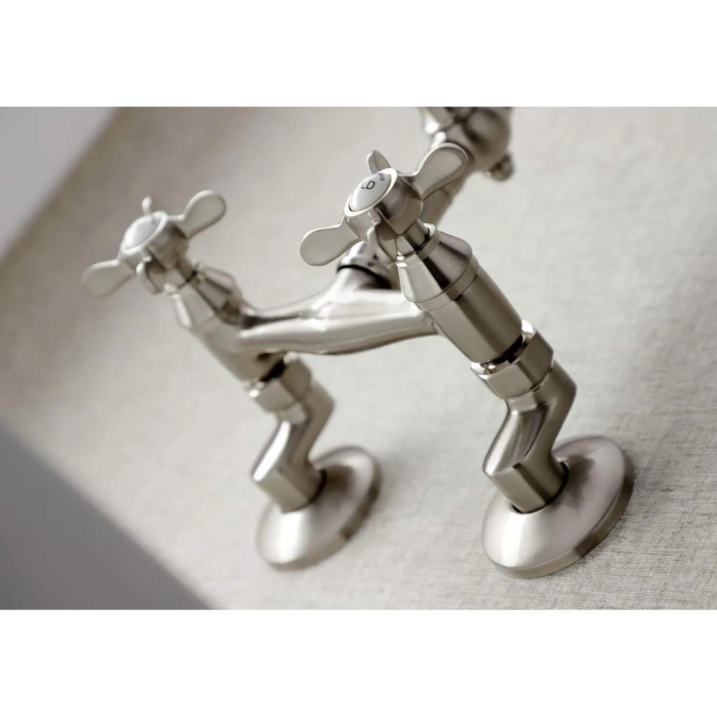 Kingston Brass KS322XBEX-P 6-Inch Adjustable Center Wall Mount Kitchen Faucet