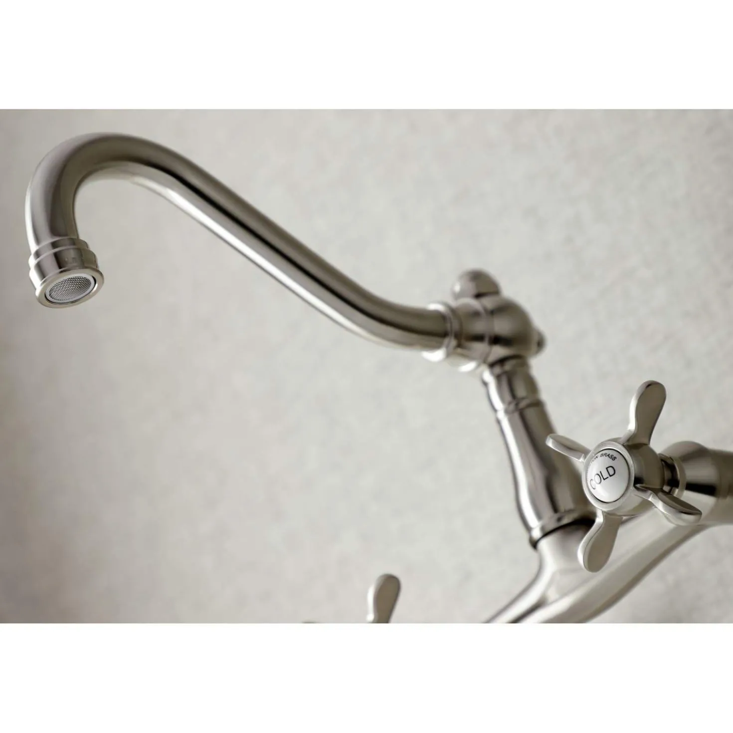 Kingston Brass KS322XBEX-P 6-Inch Adjustable Center Wall Mount Kitchen Faucet