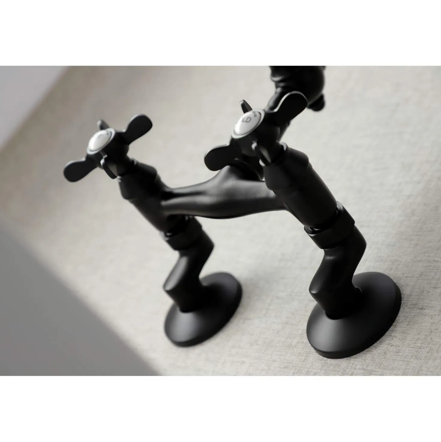 Kingston Brass KS322XBEX-P 6-Inch Adjustable Center Wall Mount Kitchen Faucet