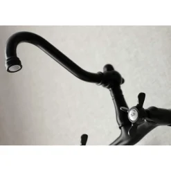 Kingston Brass KS322XBEX-P 6-Inch Adjustable Center Wall Mount Kitchen Faucet