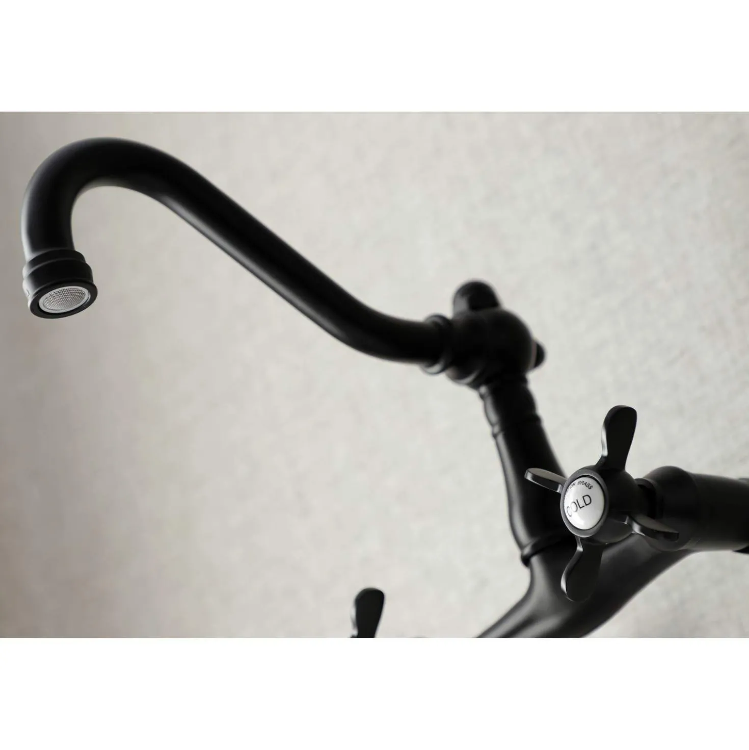 Kingston Brass KS322XBEX-P 6-Inch Adjustable Center Wall Mount Kitchen Faucet