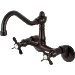 Kingston Brass KS322XBEX-P 6-Inch Adjustable Center Wall Mount Kitchen Faucet