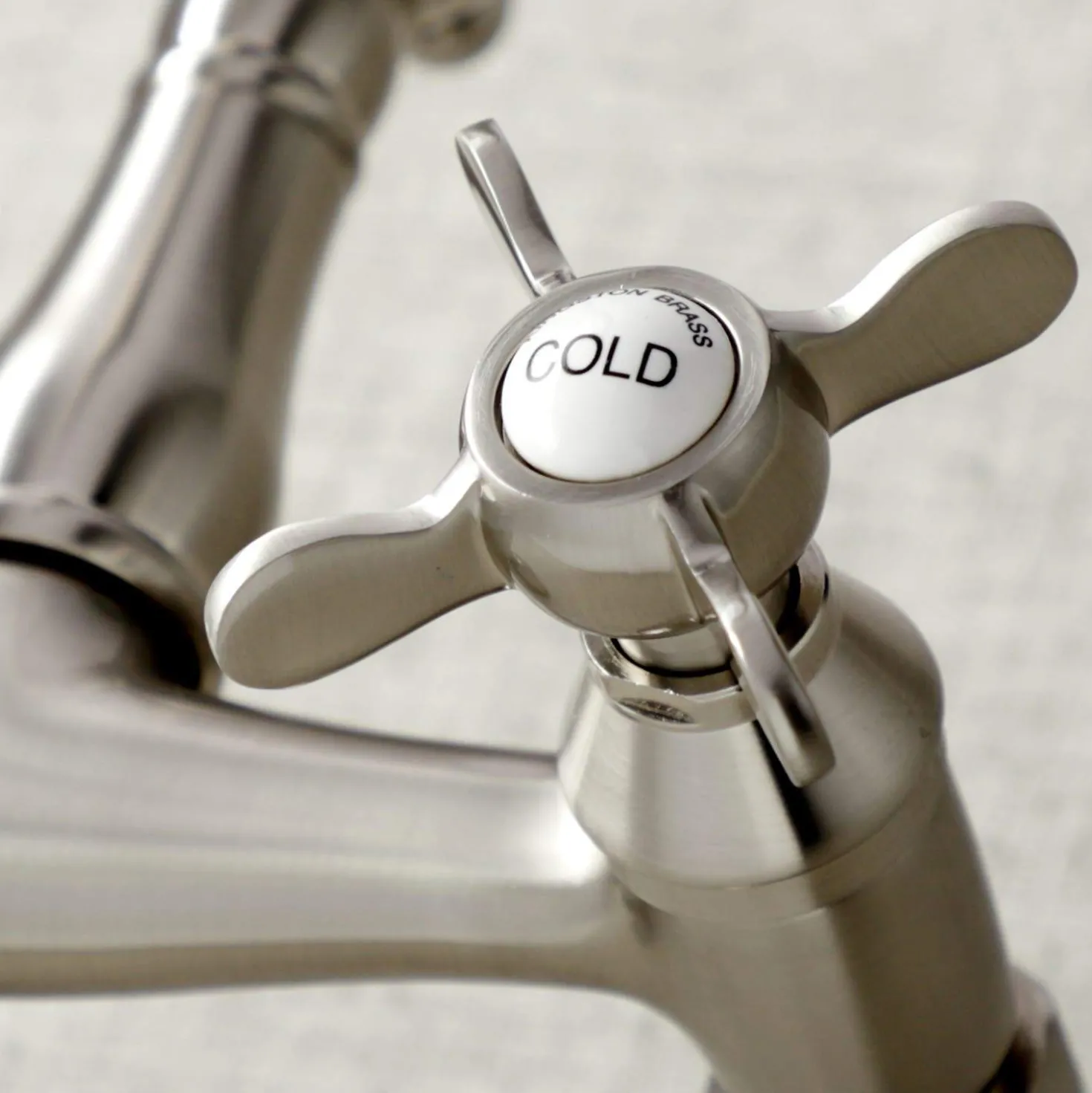 Kingston Brass KS322XBEX-P 6-Inch Adjustable Center Wall Mount Kitchen Faucet