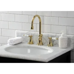 Kingston Brass KS298XBPL-P Bel Air Widespread Bathroom Faucet with Brass Pop-Up