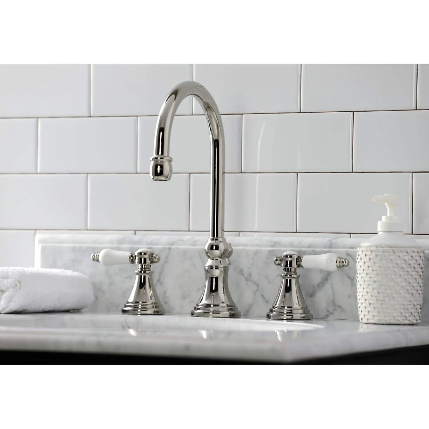 Kingston Brass KS298XBPL-P Bel Air Widespread Bathroom Faucet with Brass Pop-Up