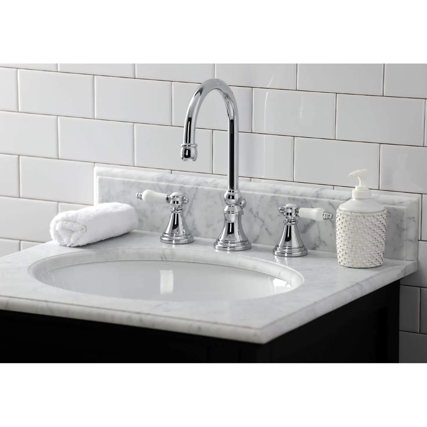 Kingston Brass KS298XBPL-P Bel Air Widespread Bathroom Faucet with Brass Pop-Up