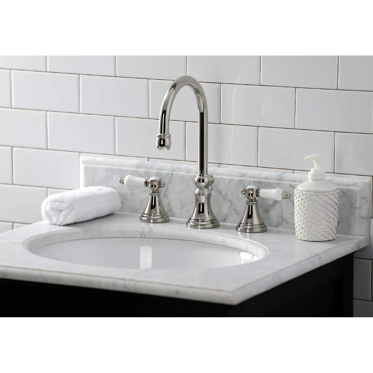 Kingston Brass KS298XBPL-P Bel Air Widespread Bathroom Faucet with Brass Pop-Up