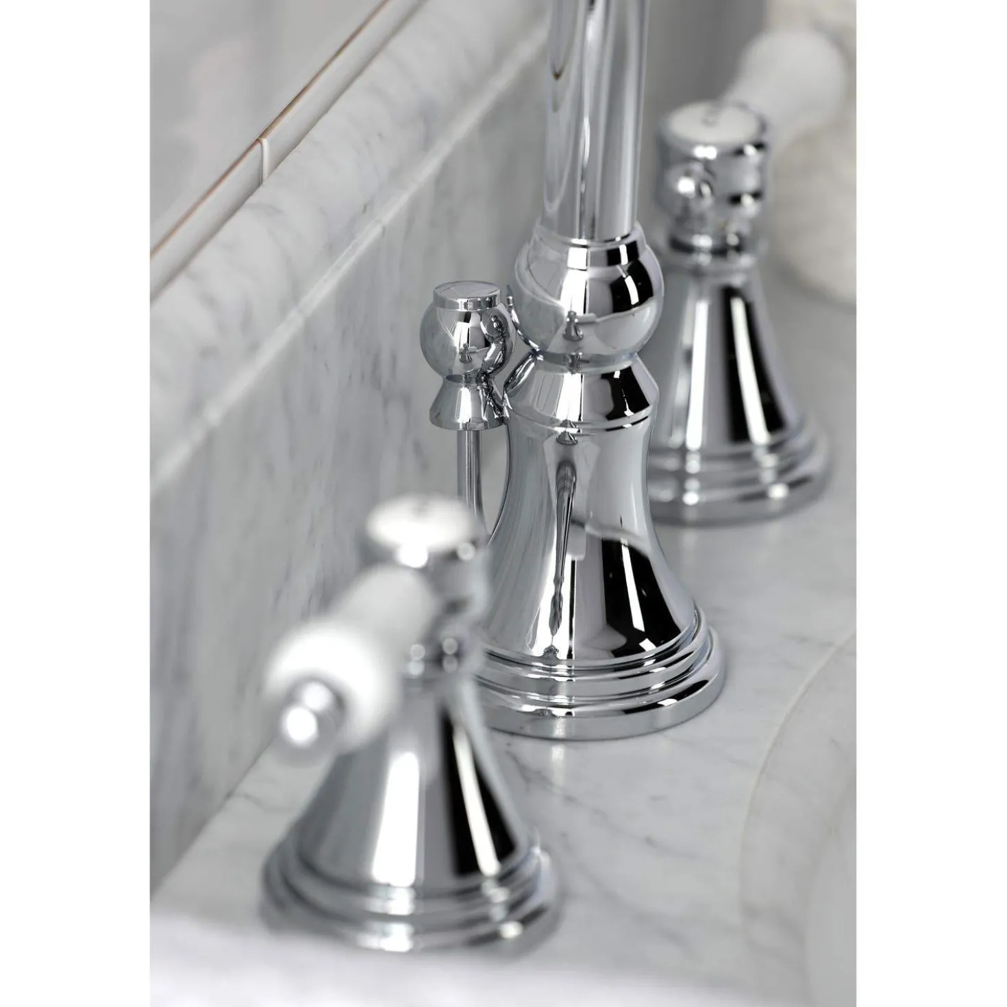 Kingston Brass KS298XBPL-P Bel Air Widespread Bathroom Faucet with Brass Pop-Up