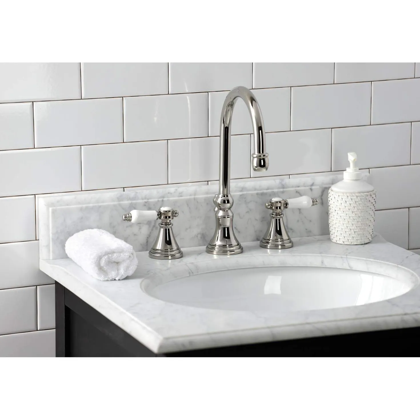 Kingston Brass KS298XBPL-P Bel Air Widespread Bathroom Faucet with Brass Pop-Up